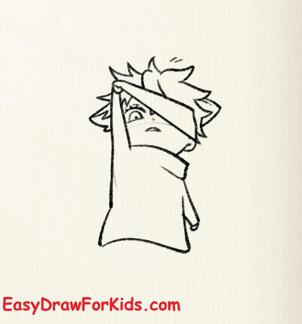 How to Draw Gojo Satoru from Jujutsu Kaisen step 3