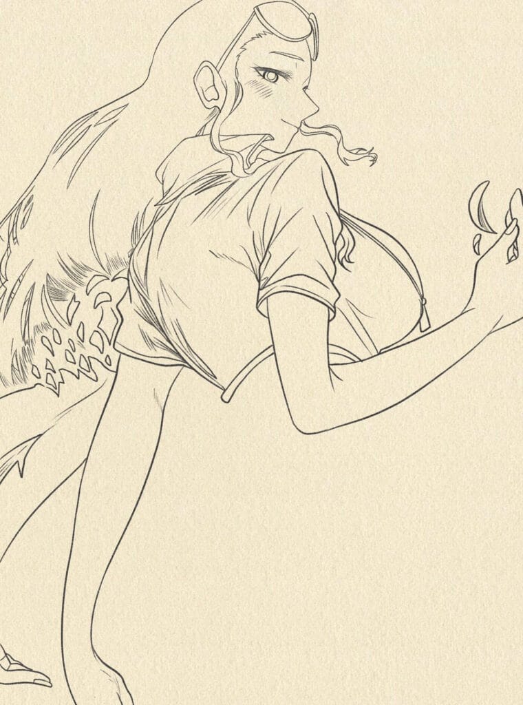 How to Draw Nico Robin from One Piece step 4