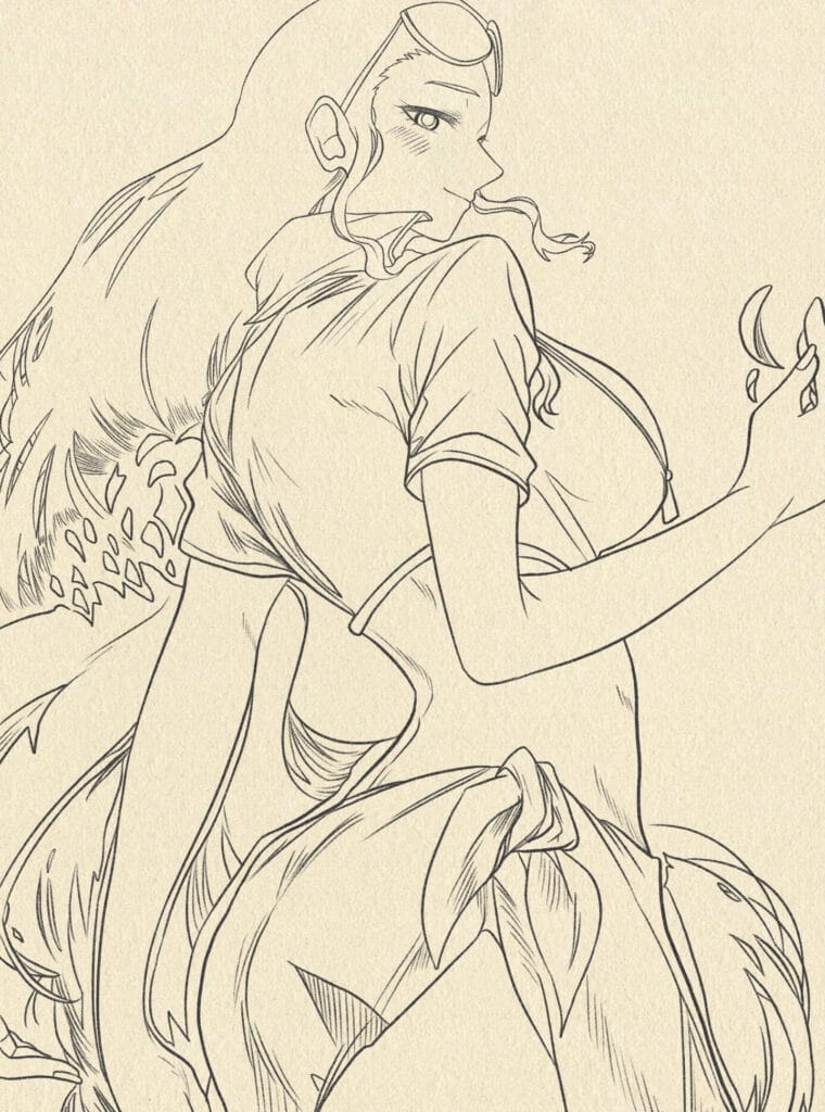 How to Draw Nico Robin from One Piece step 6