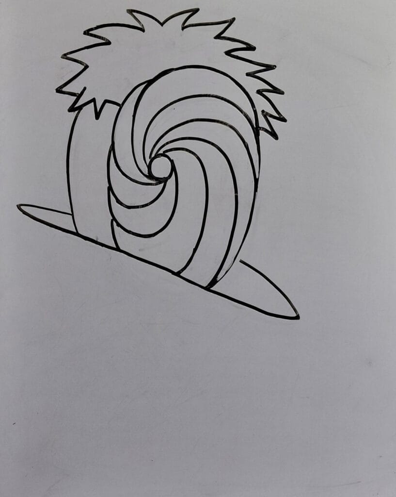 How to Draw Obito Uchiha from Naruto Step 3