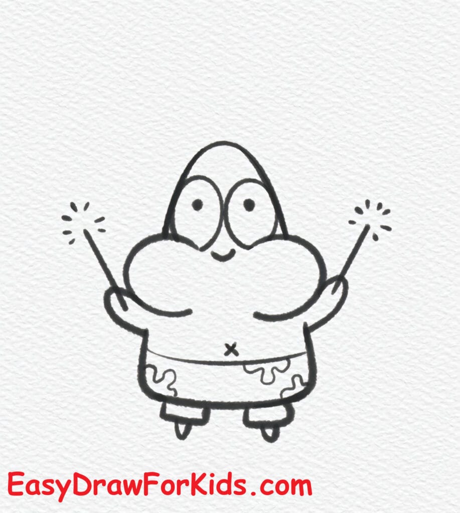 How to Draw Patrick from SpongeBob SquarePants Step 7