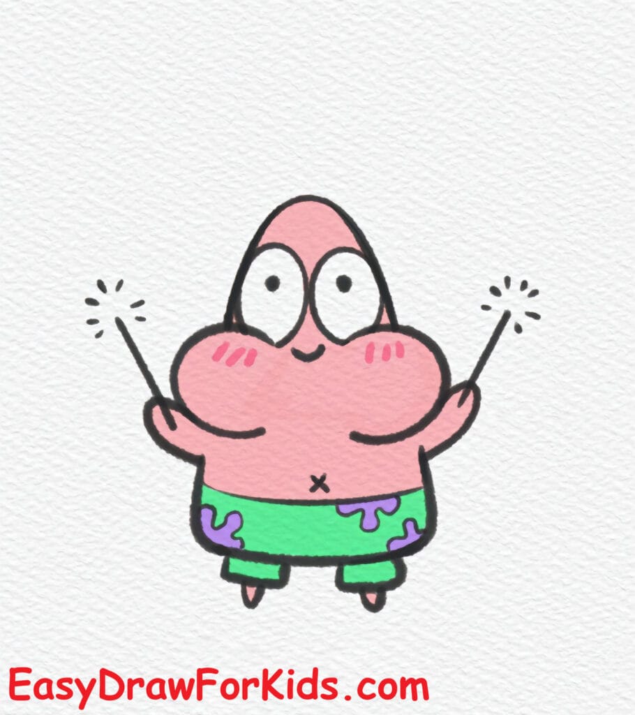 How to Draw Patrick from SpongeBob SquarePants Step 8