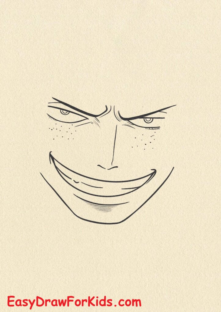 How to Draw Portgas D. Ace Face Step 1