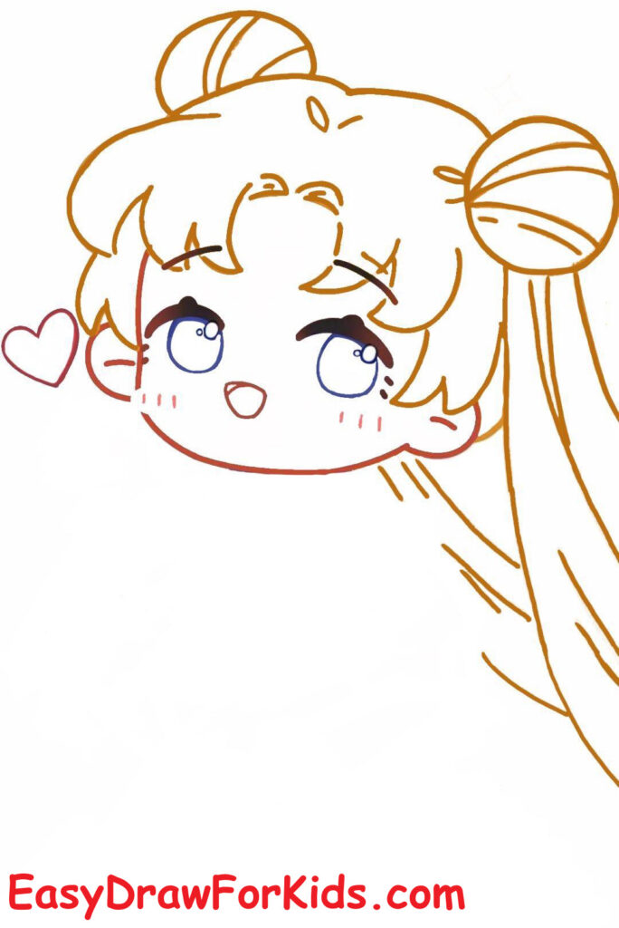 How to Draw Sailor Moon Chibi step 4