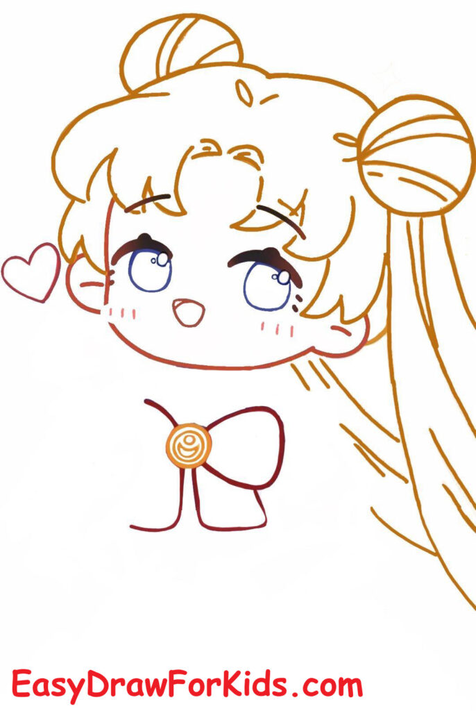 How to Draw Sailor Moon Chibi step 5