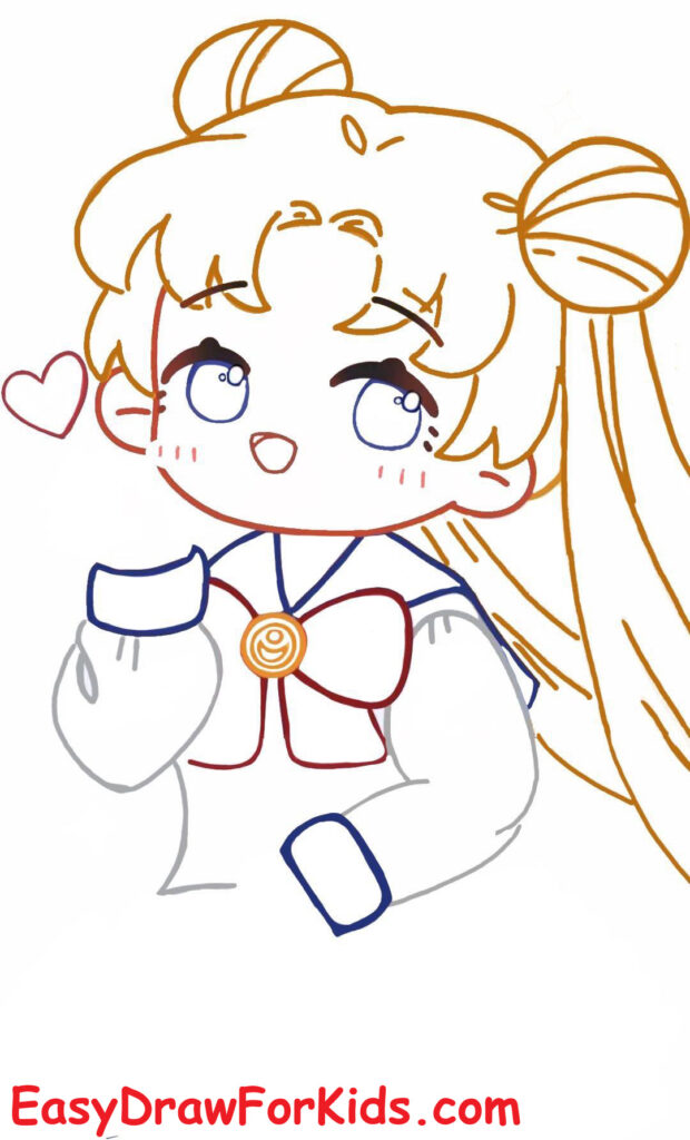 How to Draw Sailor Moon Chibi step 7