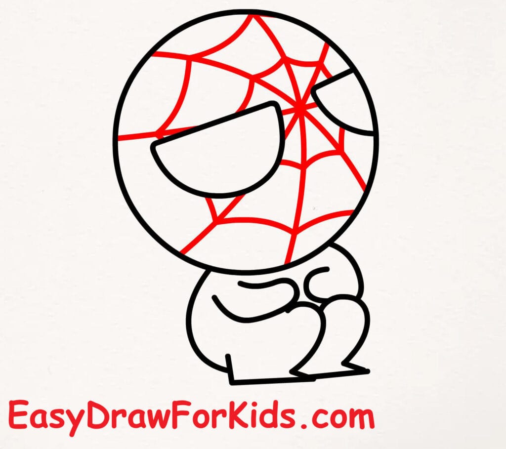 How to Draw Spider-man for Kids step 4