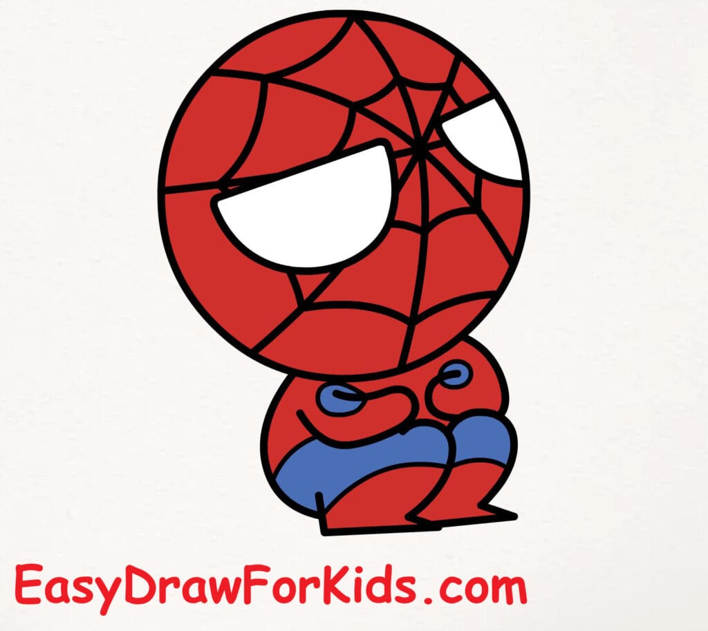 How to Draw Spider-man for Kids step 6