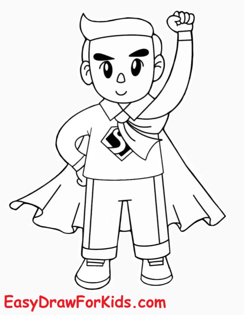 How to Draw Super Hero DAD Easy step 4