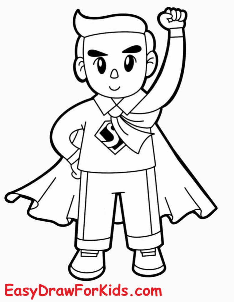 How to Draw Super Hero DAD Easy step 5