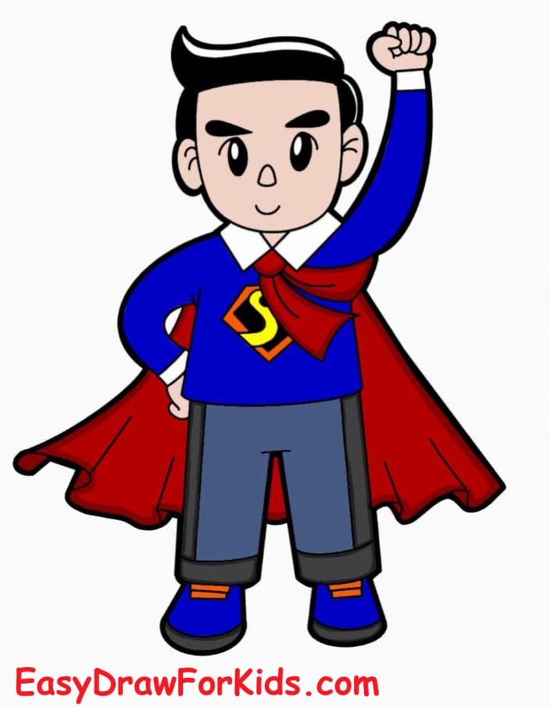How to Draw Super Hero DAD Easy step 6