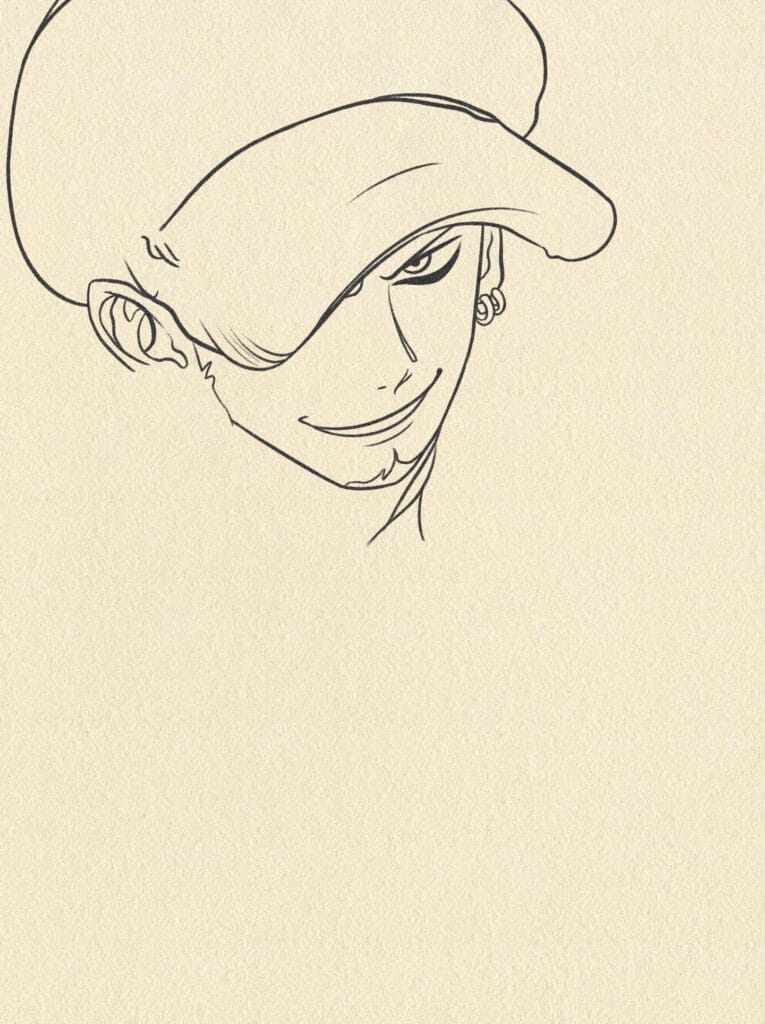 How to Draw Trafalgar Law from One Piece Step 1