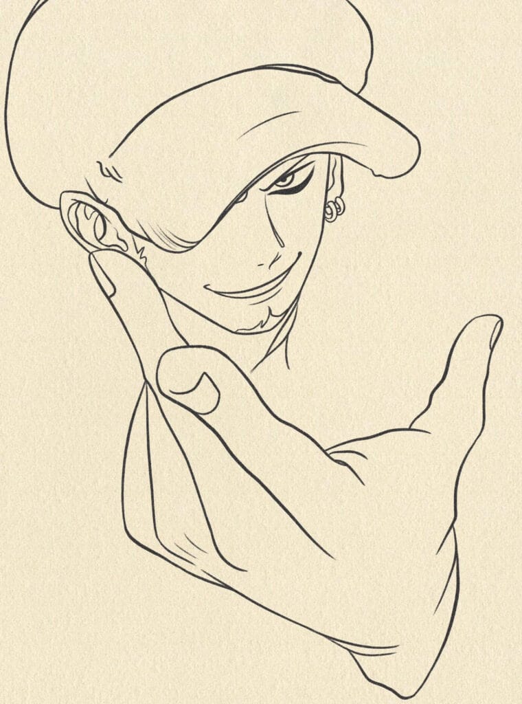 How to Draw Trafalgar Law from One Piece Step 2