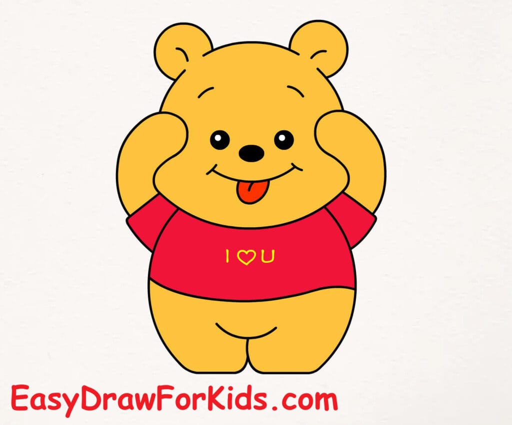 How to Draw Winnie the Pooh for kids step 11