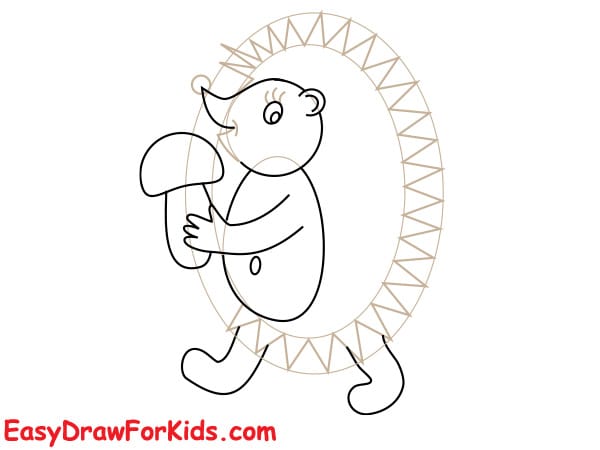 How to Draw a Cartoon Hedgehog Step 4