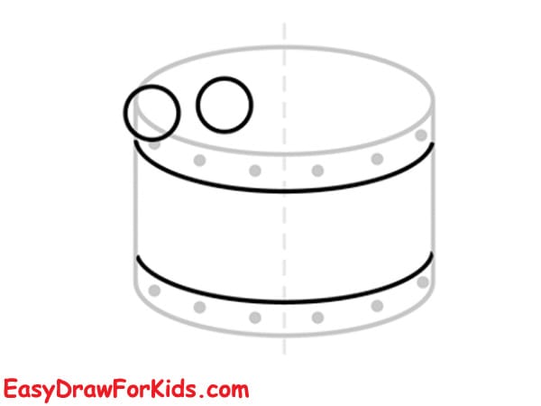 How to Draw a Drum for kids step 3