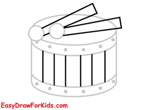 How to Draw a Drum for kids step 4