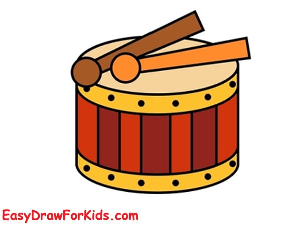 How to Draw a Drum for kids step 5