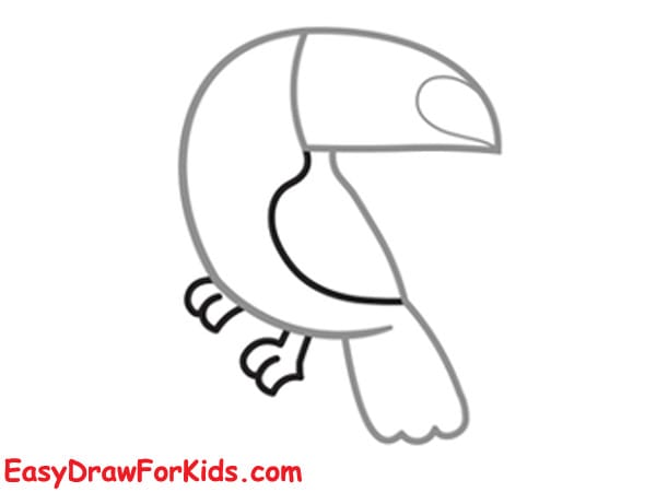 How to Draw a Toucan for kids easy step 5