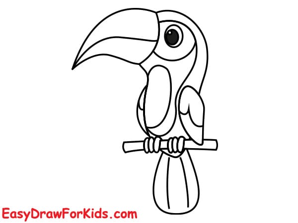 How to Draw a Toucan on a tree step 4