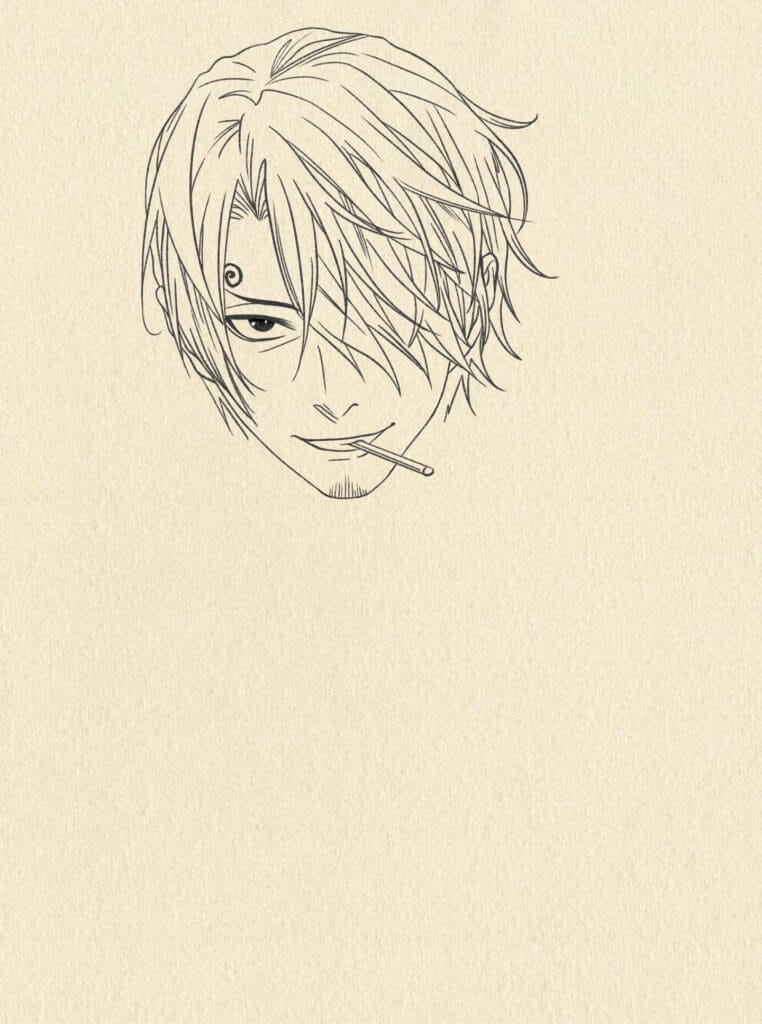 How to Sketch Sanji from One Piece Step 1