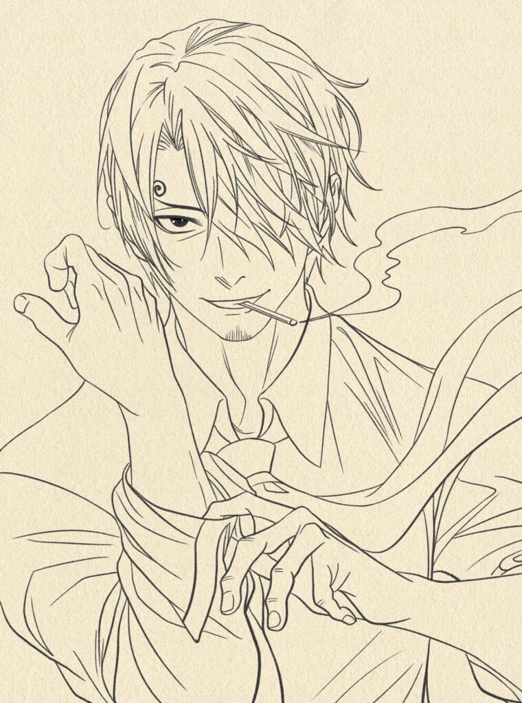 How to Sketch Sanji from One Piece Step 5