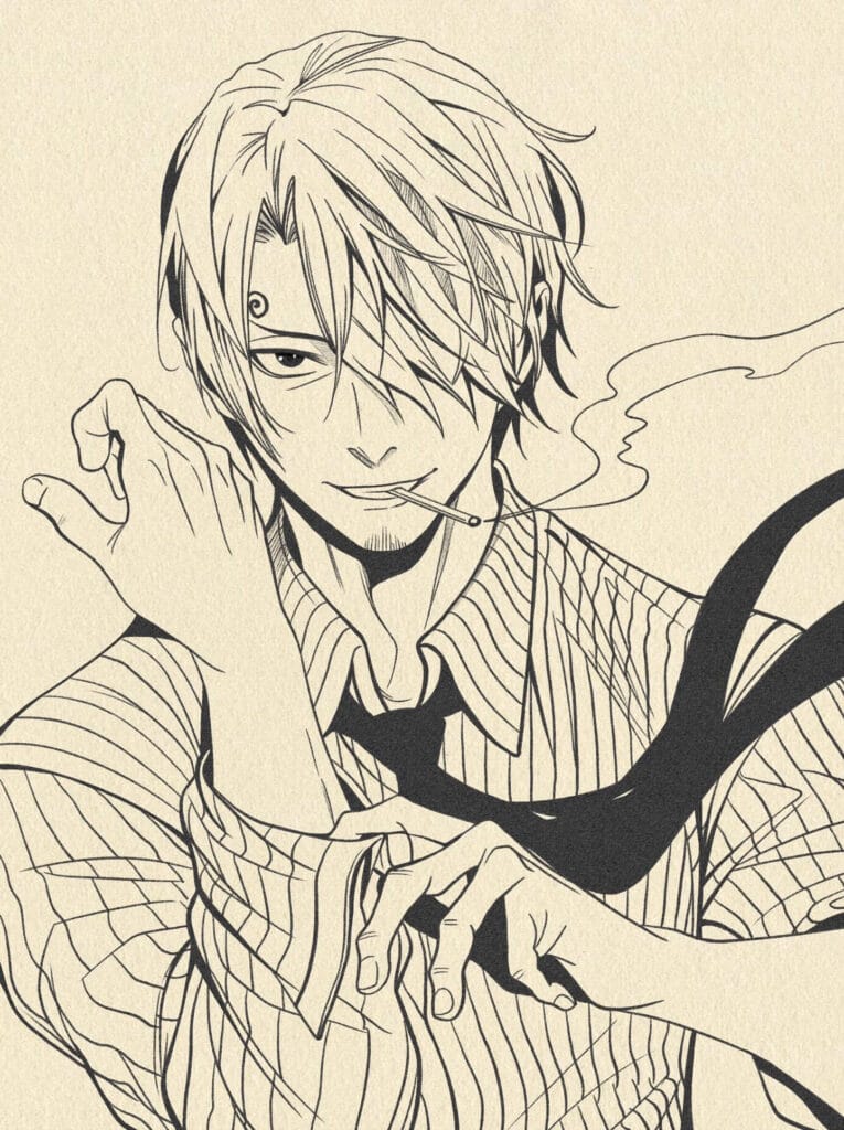 How to Sketch Sanji from One Piece Step 7