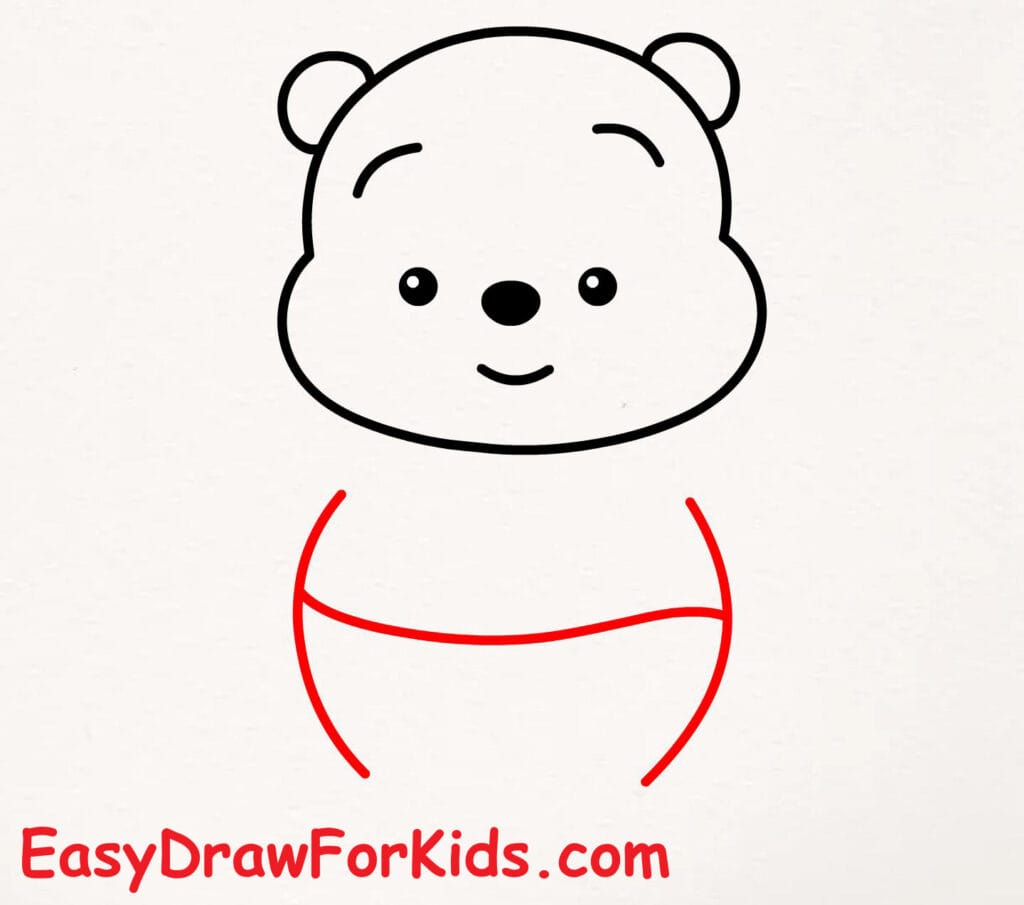 How to draw Disney's Winnie the Pooh step 4