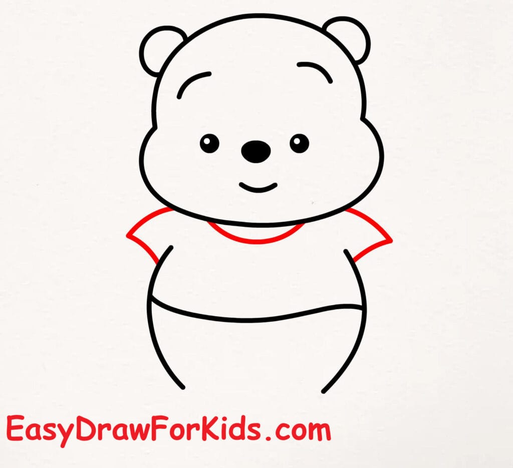 How to draw Disney's Winnie the Pooh step 5