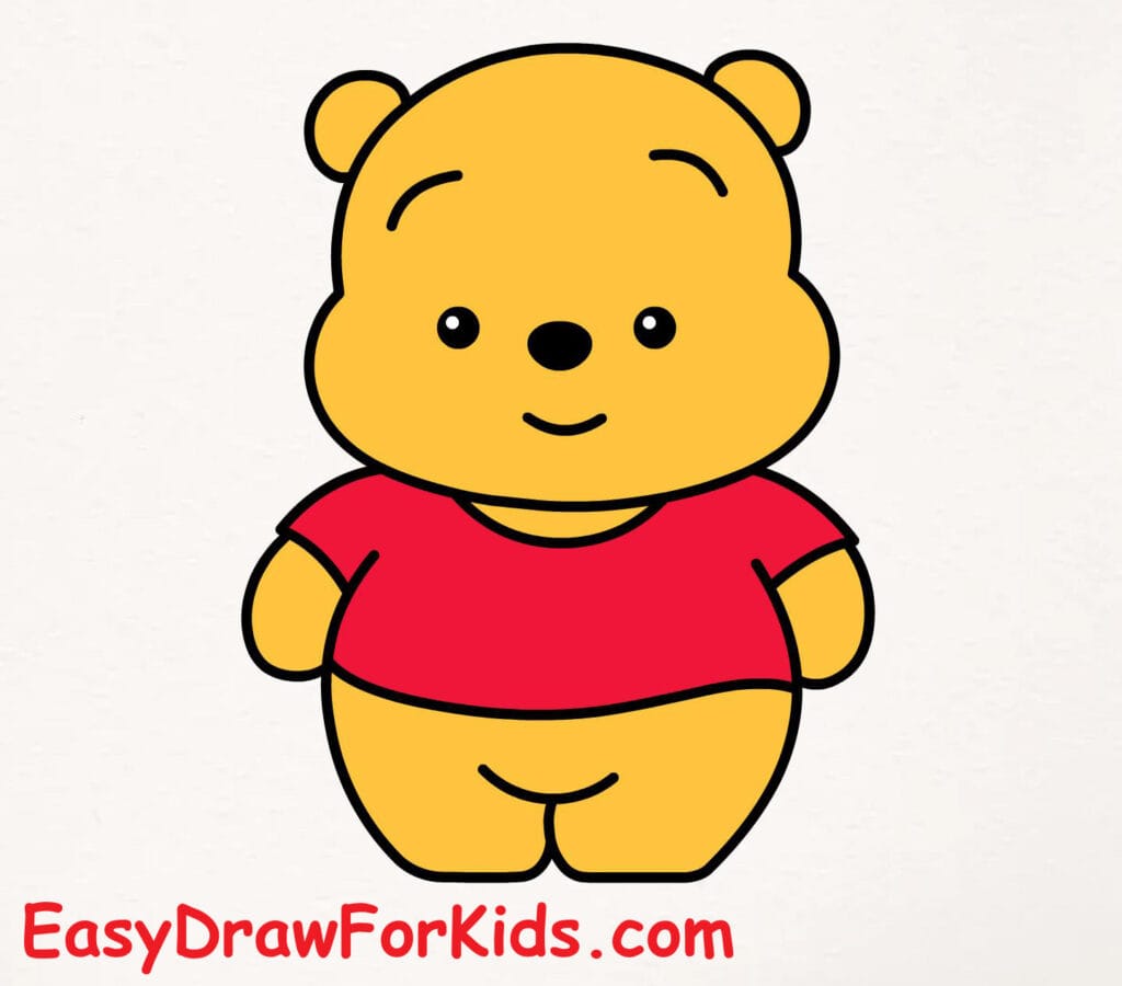 How to draw Disney's Winnie the Pooh step 8