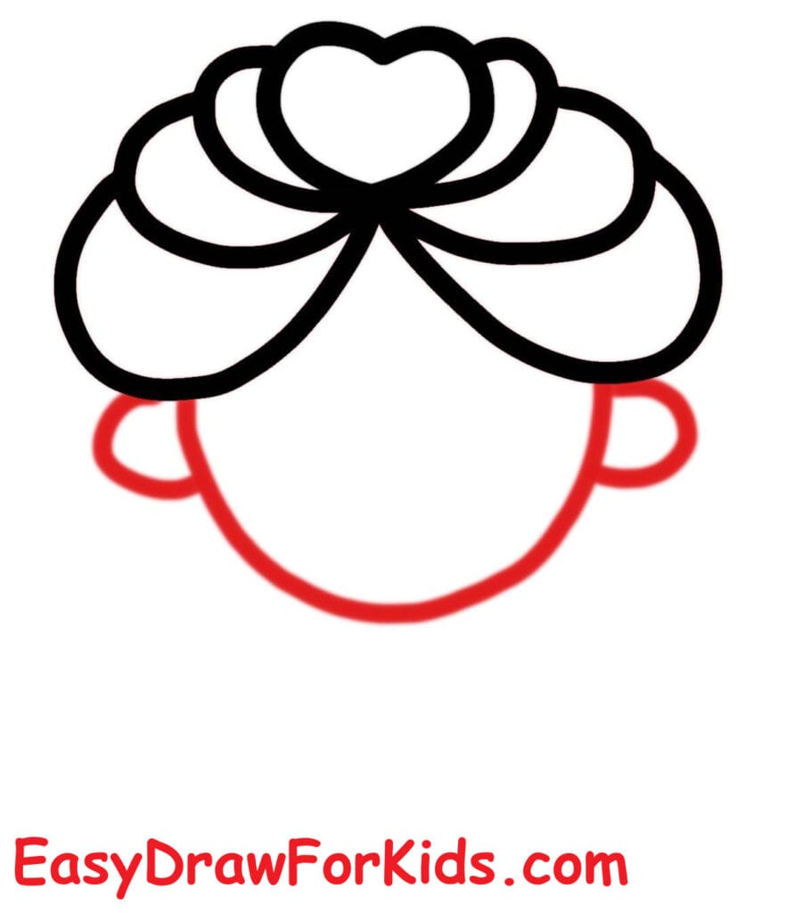 How to draw Elsa face step 3