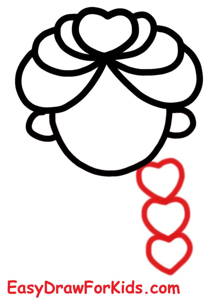 How to draw Elsa face step 4