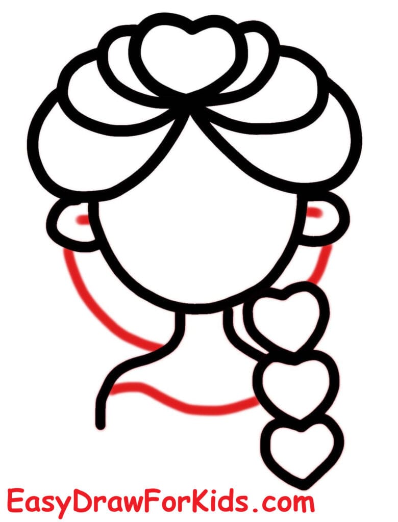 How to draw Elsa face step 6