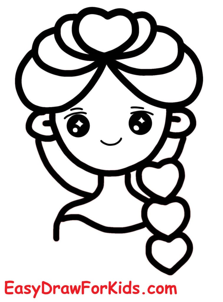 How to draw Elsa face step 7