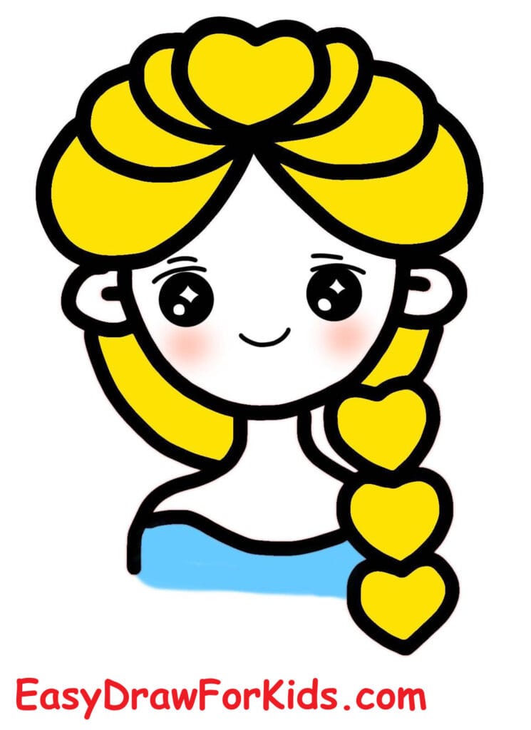 How to draw Elsa face step 8