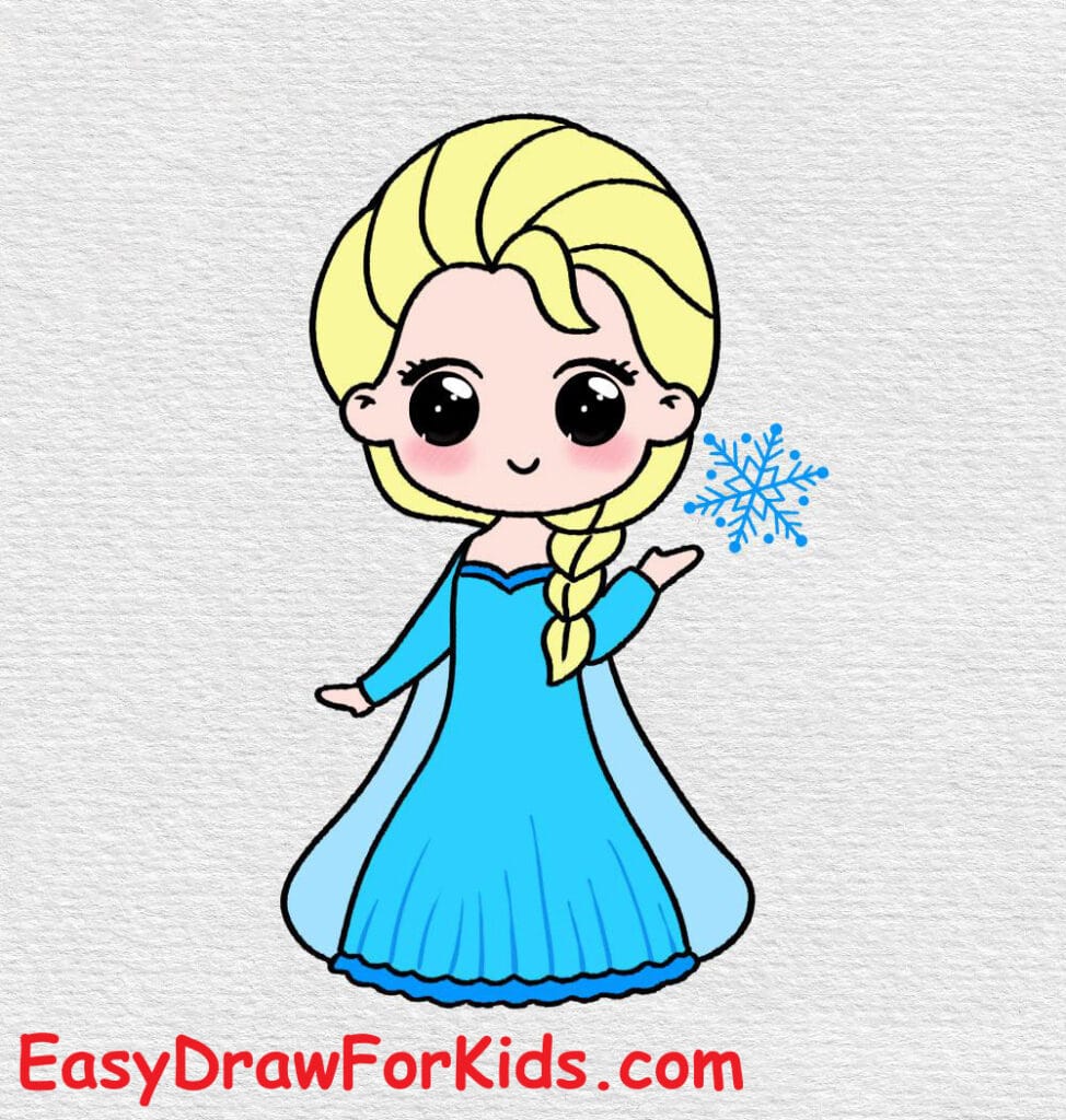 How to draw Elsa full body step 13