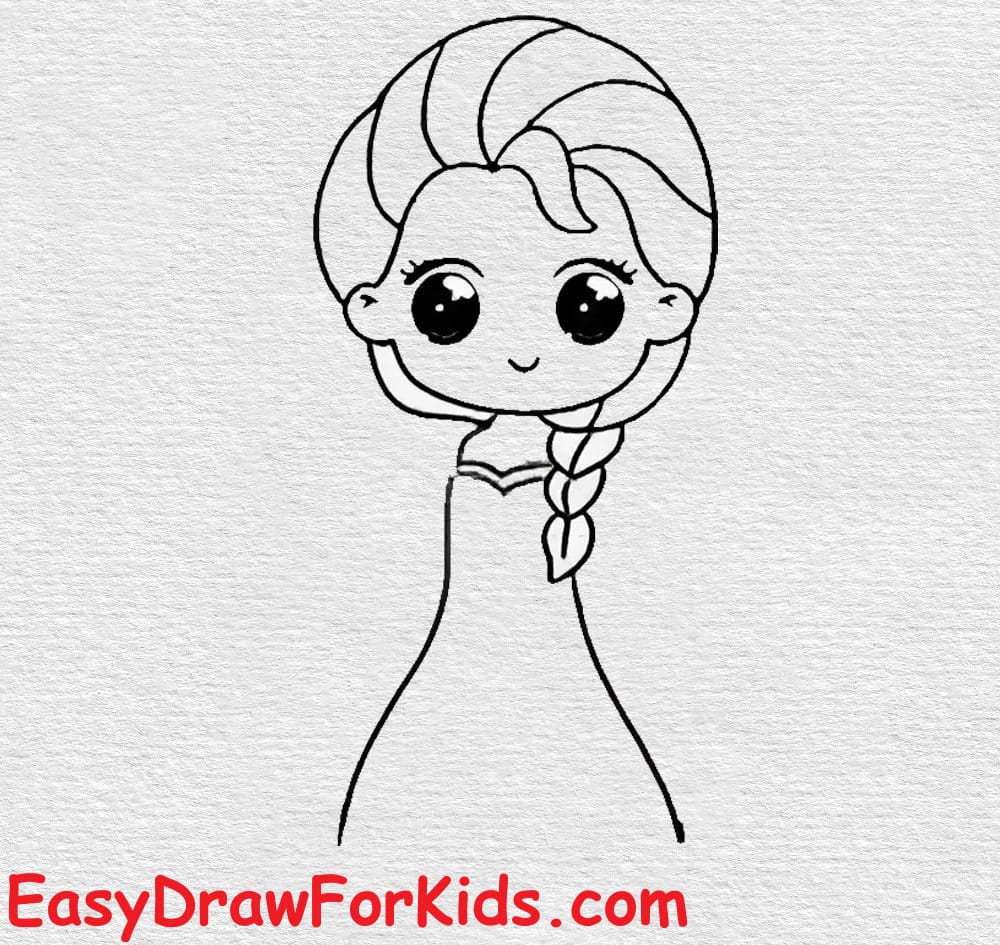 How to draw Elsa full body step 8