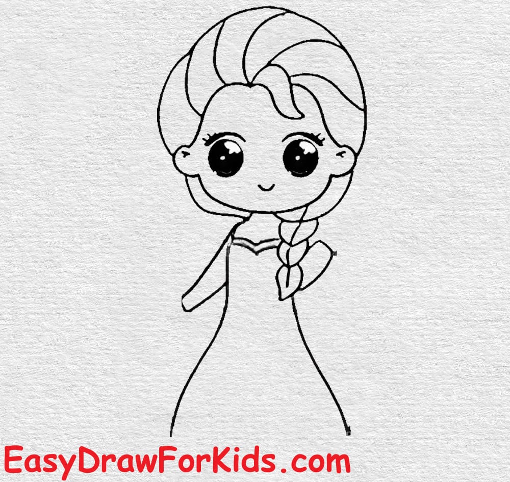 How to draw Elsa full body step 9