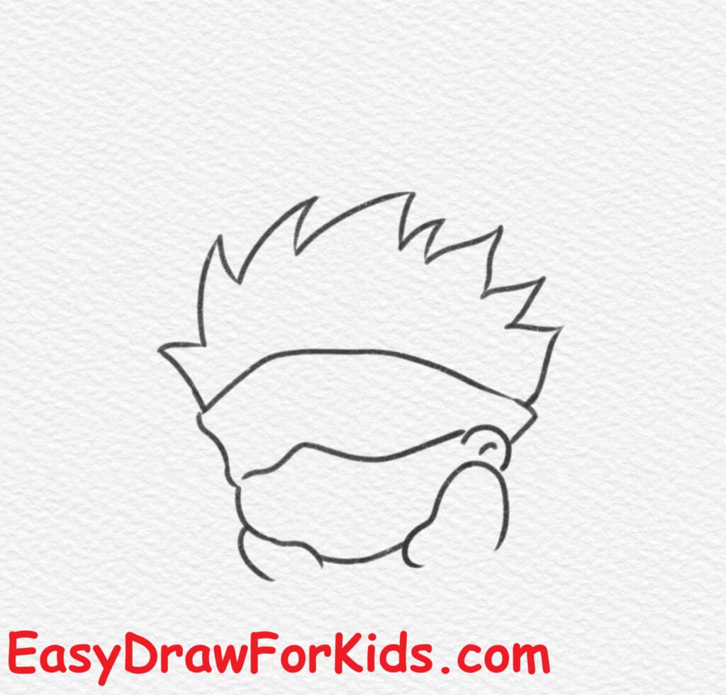 How to draw Gojo Satoru easy step 4