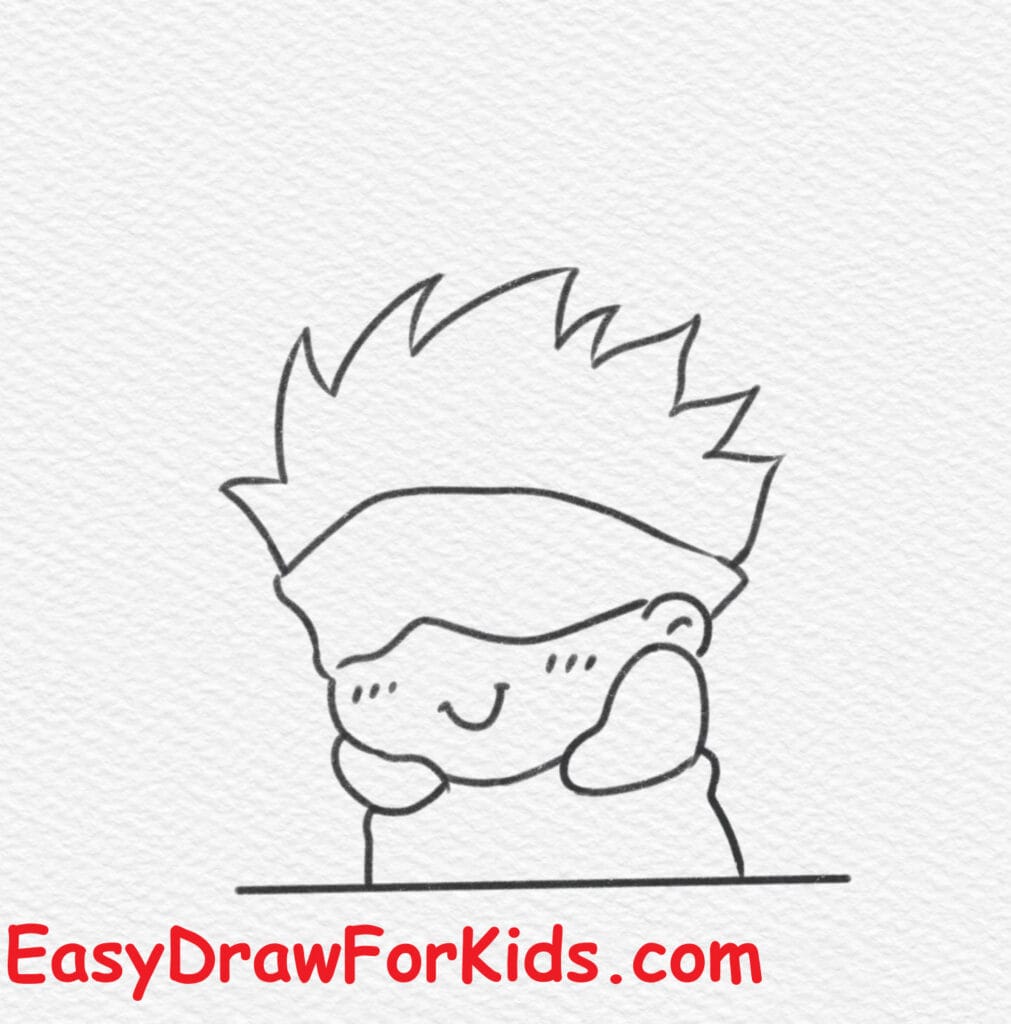 How to draw Gojo Satoru easy step 6