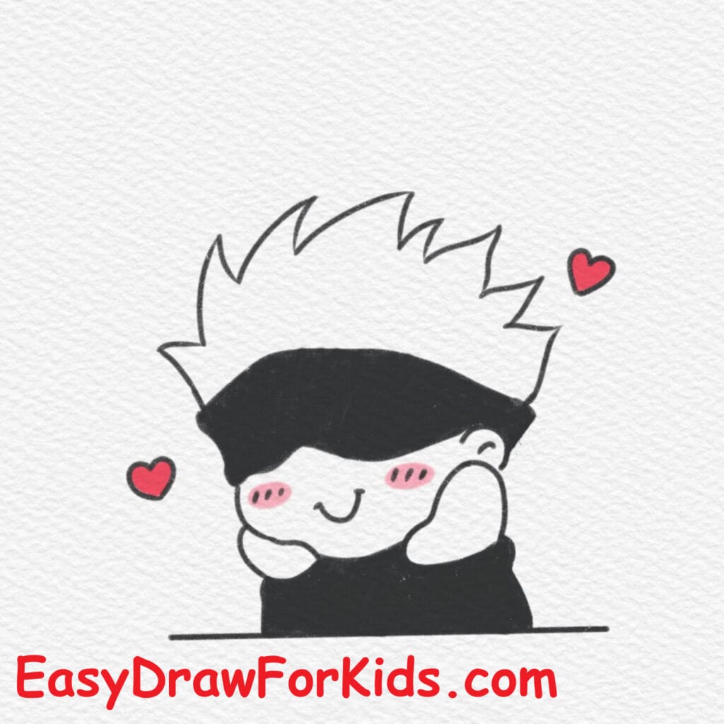 How to draw Gojo Satoru easy step 7