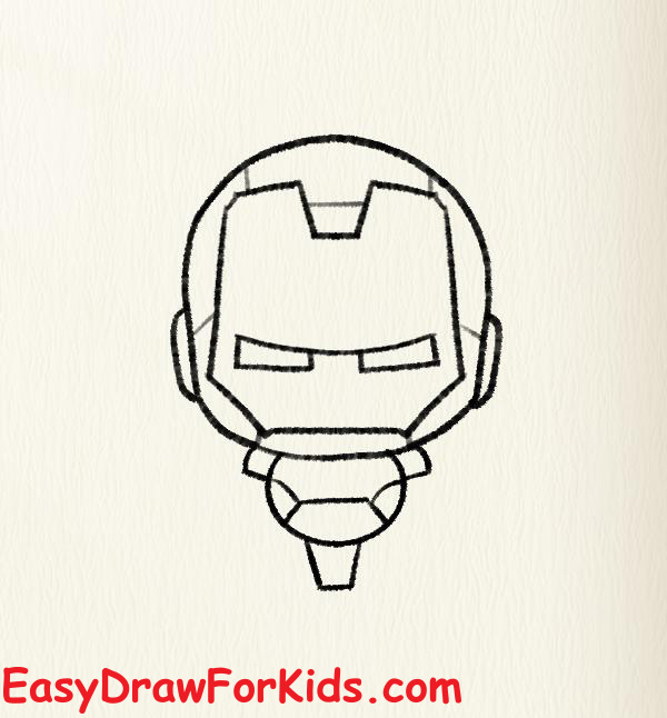 How to draw Iron Man full body step 3