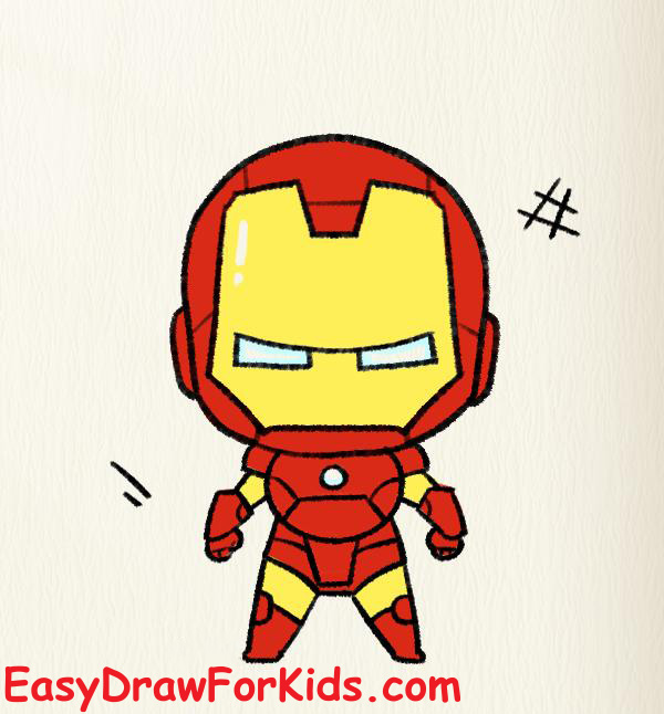 How to draw Iron Man full body step 5
