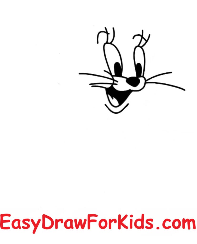 How to draw Jerry Mouse step 1