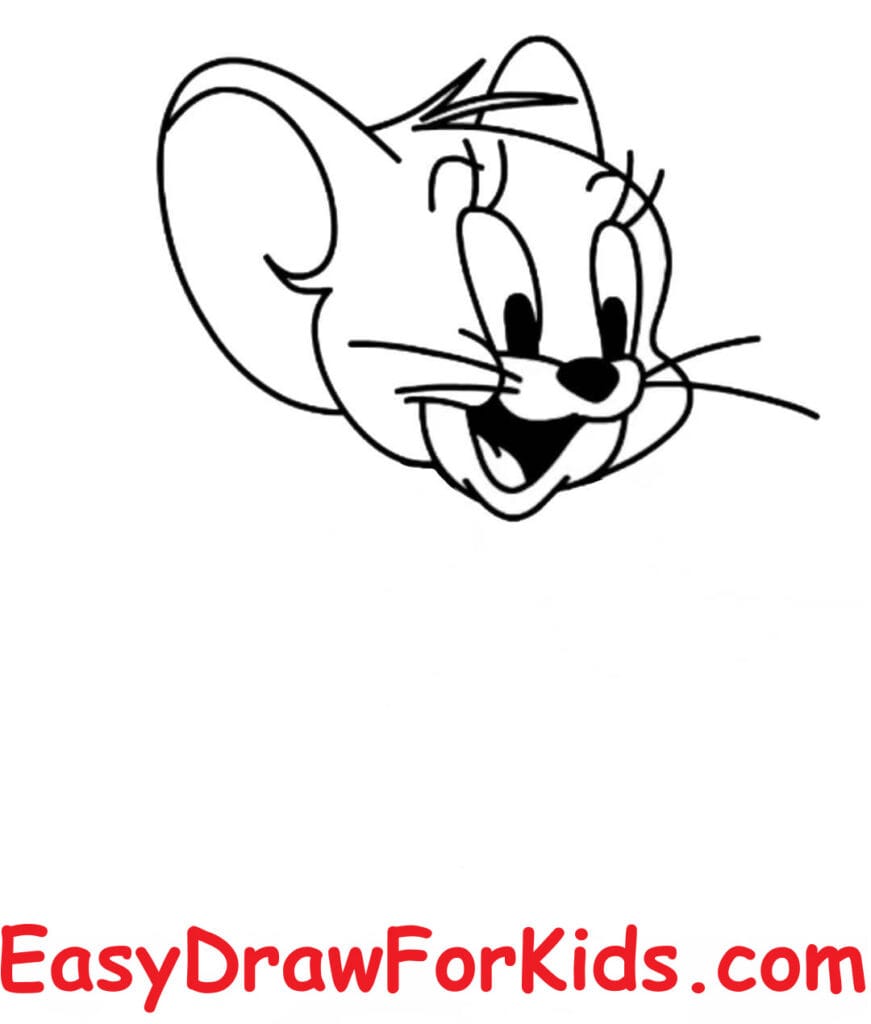 How to draw Jerry Mouse step 2