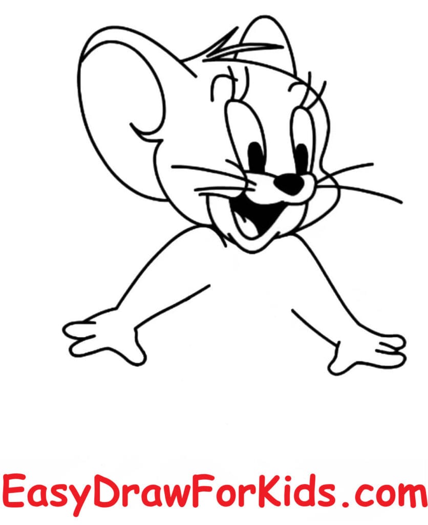 How to draw Jerry Mouse step 3