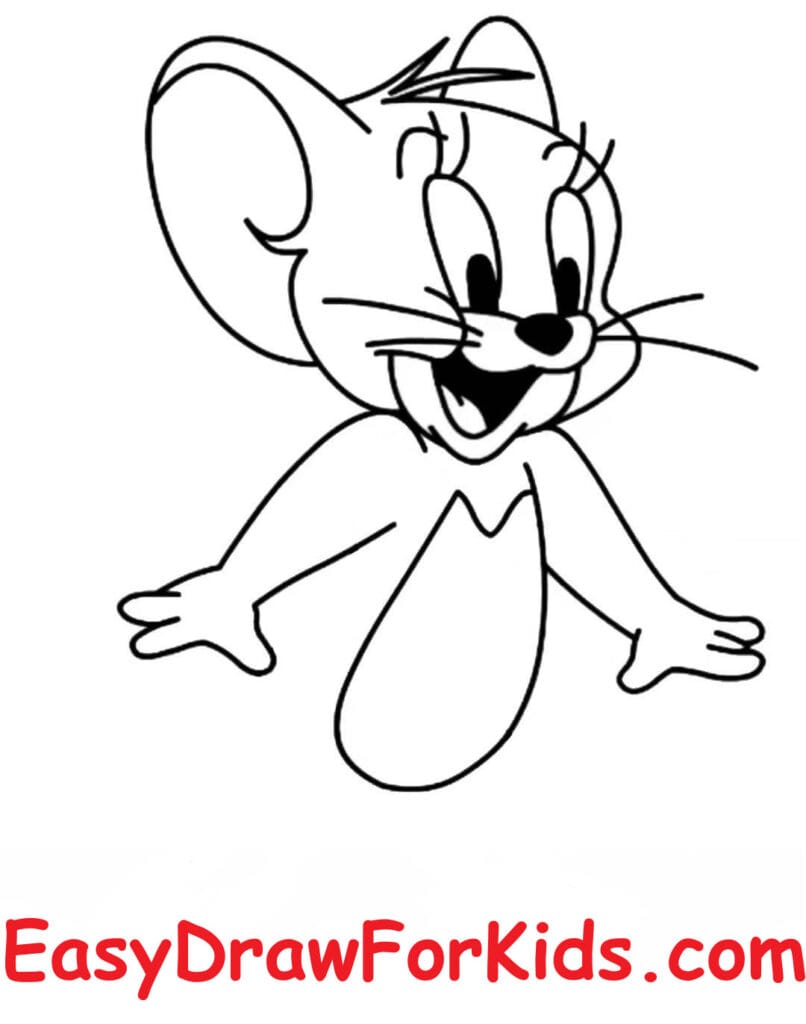 How to draw Jerry Mouse step 4