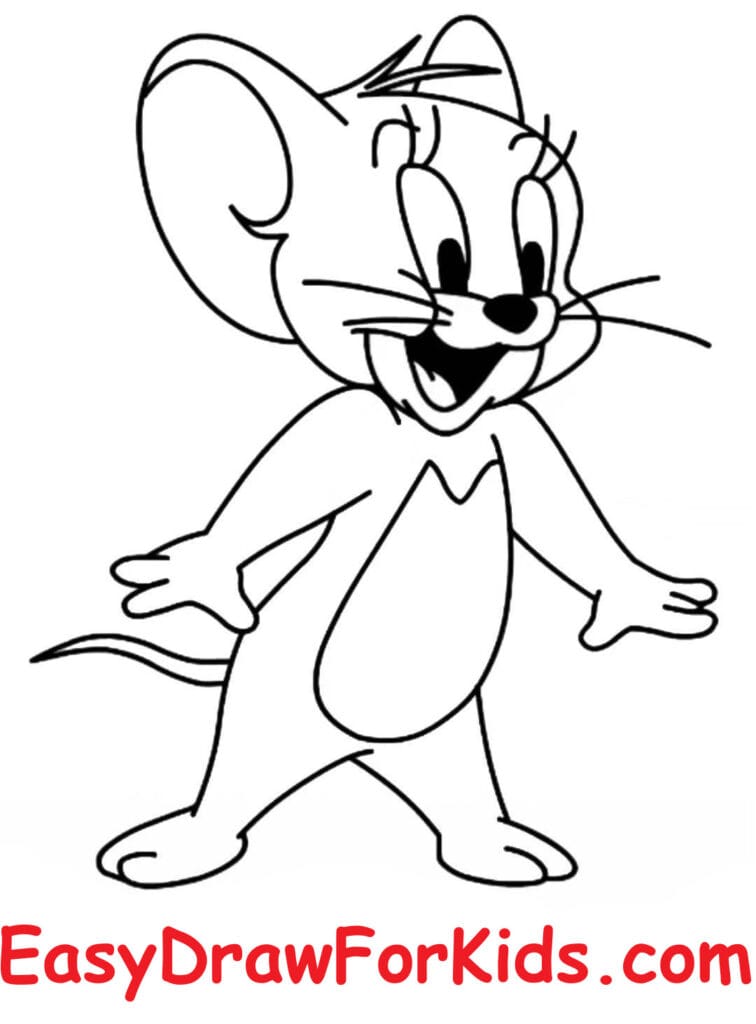 How to draw Jerry Mouse step 5