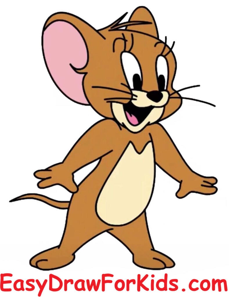 How to draw Jerry Mouse step 6