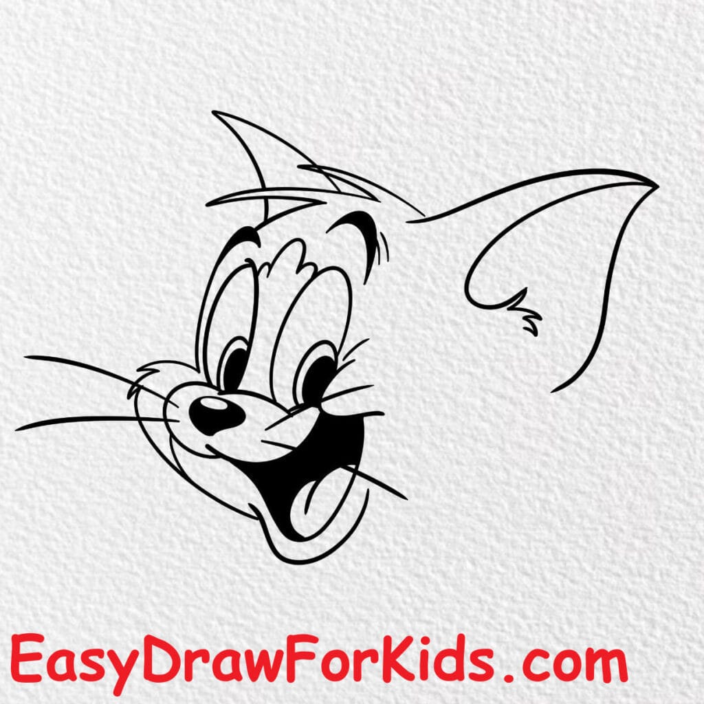 How to draw Tom and Jerry Face step 4